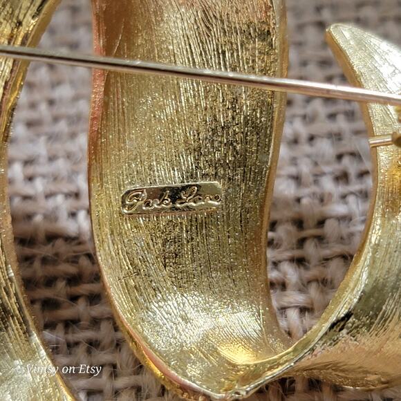 Golden Ribbon Brooch for Women, Gold Jewelry Pin,  by Park Lane - Picture 7 of 10